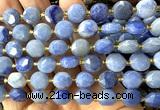 CCB2111 15 inches 10mm faceted coin blue aventurine jade beads