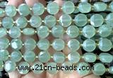 CCB2112 15 inches 10mm faceted coin green aventurine jade beads