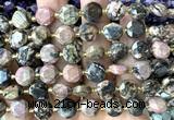 CCB2172 15 inches 10mm faceted coin rhodonite gemstone beads