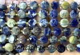 CCB2185 15 inches 10mm faceted coin orange sodalite beads