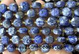 CCB2187 15 inches 10mm faceted coin lapis lazuli beads
