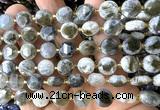 CCB2190 15 inches 10mm faceted coin labradorite gemstone beads
