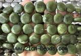 CCB2258 15 inches 15mm flat round matte China jade beads