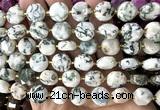 CCB2318 15 inches 12mm faceted coin tree agate gemstone beads