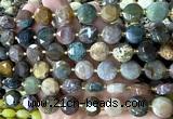 CCB2319 15 inches 12mm faceted coin Indian agate gemstone beads