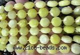 CCB2330 15 inches 12mm faceted coin lemon jade beads