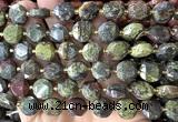 CCB2345 15 inches 12mm faceted coin dragon blood jasper beads