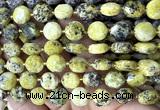 CCB2371 15 inches 12mm faceted coin yellow turquoise beads