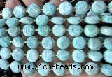 CCB2373 15 inches 12mm faceted coin amazonite gemstone beads