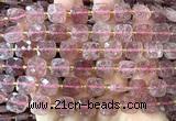 CCB2402 15 inches 10mm faceted square strawberry quartz beads