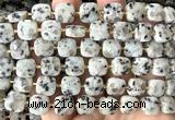 CCB2405 15 inches 10mm faceted square sesame jasper beads