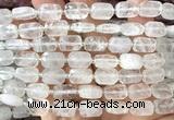 CCB2450 15 inches 9*13mm faceted rectangle Angolan white quartz beads