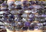 CCB2451 15 inches 9*13mm faceted rectangle dogtooth amethyst beads
