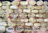 CCB2502 15 inches 9*14mm faceted marquise lemon quartz beads