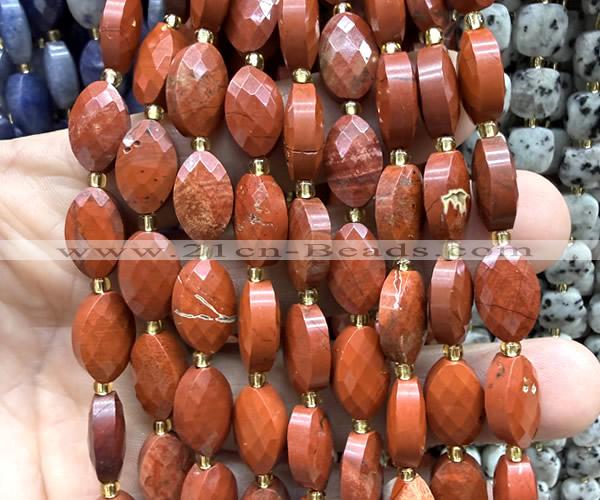 CCB2515 15 inches 9*14mm faceted marquise red jasper beads