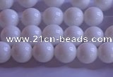 CCB401 15.5 inches 6mm round white tridacna beads wholesale