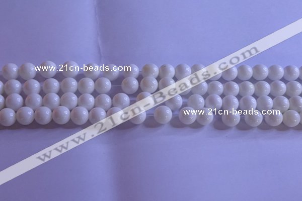 CCB402 15.5 inches 8mm round white tridacna beads wholesale