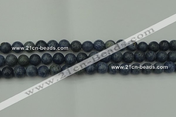 CCB453 15.5 inches 10mm round blue coral beads wholesale