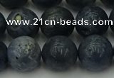 CCB455 15.5 inches 14mm round blue coral beads wholesale