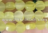 CCB514 15.5 inches 4mm coin lemon jade beads wholesale