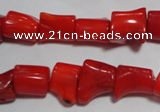 CCB52 15.5 inches 9*13mm irregular red coral beads Wholesale