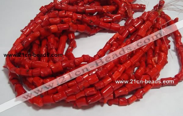 CCB52 15.5 inches 9*13mm irregular red coral beads Wholesale