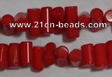 CCB53 15.5 inches 6*9mm column red coral beads Wholesale