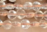 CCB535 15.5 inches 4mm faceted coin citrine gemstone beads