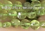 CCB547 15.5 inches 4mm faceted coin peridot gemstone beads