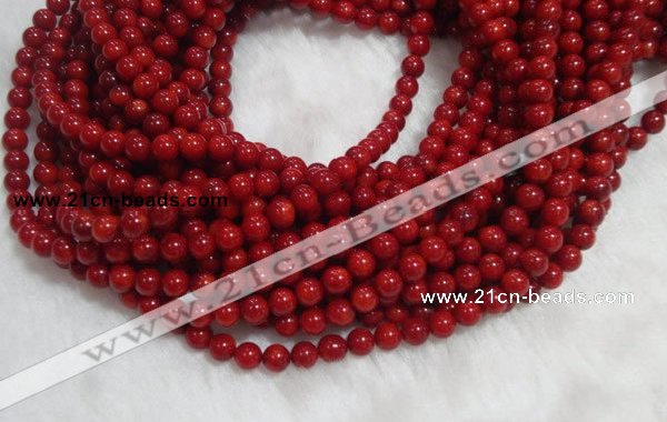 CCB55 15.5 inches 4-6mm round red coral beads Wholesale