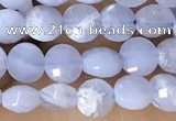 CCB551 15.5 inches 4mm faceted coin blue lace agate beads