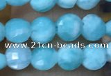 CCB553 15.5 inches 4mm faceted coin amazonite beads wholesale