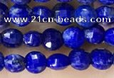 CCB554 15.5 inches 4mm faceted coin lapis lazuli beads wholesale