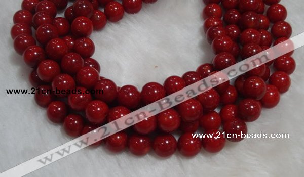 CCB56 15.5 inches 9-10mm round red coral beads Wholesale