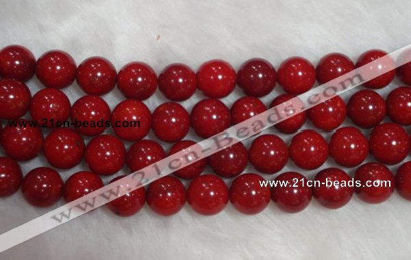 CCB57 15.5 inches 11-12mm round red coral beads Wholesale