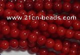 CCB60 15.5 inches 4mm round red coral beads Wholesale