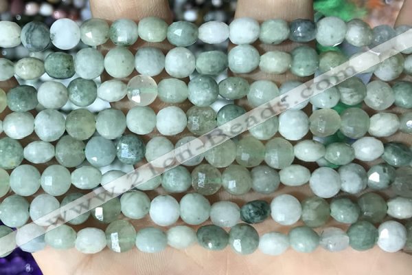 CCB619 15.5 inches 6mm faceted coin jade gemstone beads