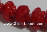 CCB62 15.5 inches 10-11mm rose shape red coral beads Wholesale