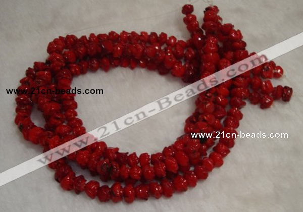 CCB62 15.5 inches 10-11mm rose shape red coral beads Wholesale