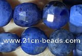 CCB623 15.5 inches 6mm faceted coin blue dumortierite beads