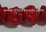 CCB63 15.5 inches 13mm rose shape red coral beads Wholesale