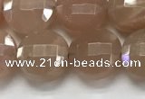 CCB683 15.5 inches 10mm faceted coin moonstone gemstone beads