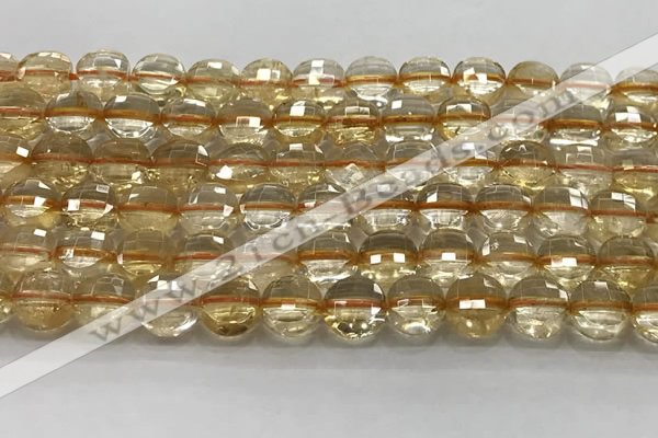 CCB686 15.5 inches 10mm faceted coin citrine gemstone beads