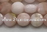 CCB704 15.5 inches 6mm faceted coin pink opal gemstone beads