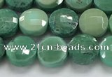 CCB709 15.5 inches 6mm faceted coin grass agate gemstone beads