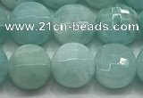 CCB721 15.5 inches 8mm faceted coin amazonite gemstone beads