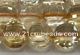 CCB723 15.5 inches 8mm faceted coin citrine gemstone beads