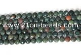 CCB750 15.5 inches 8mm faceted coin Indian bloodstone gemstone beads