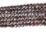 CCB751 15.5 inches 8mm faceted coin red garnet gemstone beads