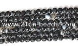 CCB754 15.5 inches 8mm faceted coin black line agate beads